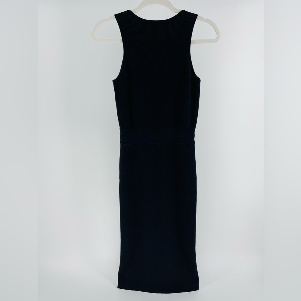 Saks Black Ribbed Stretch Knit Sleeveless Midi Dress, Women’s Small - Picture 4 of 6